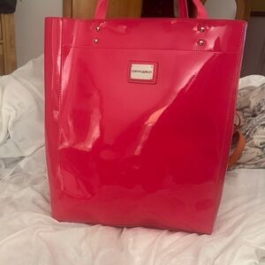 Cynthia Rowley Glossy pink tote